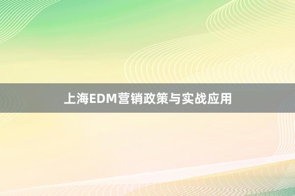 上海EDM营销政策与实战应用